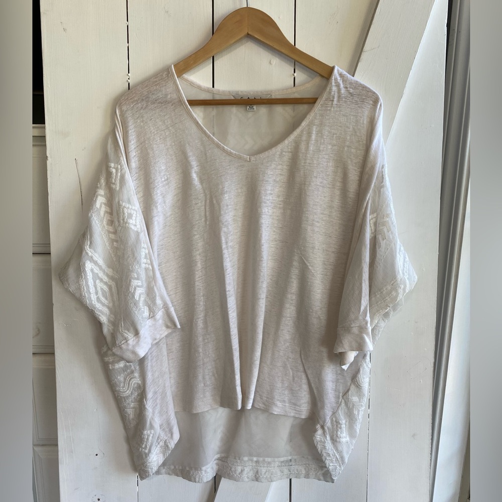 Cabi White Flowy Shirt